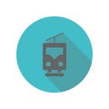 Funicular railway long shadow icon. Simple glyph, flat vector of transport icons for ui and ux, website or mobile application Royalty Free Stock Photo