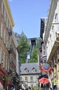 Quebec, 28th June: Funicular Railway in Old Quebec City in Canada Royalty Free Stock Photo