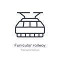 funicular railway outline icon. isolated line vector illustration from transportation collection. editable thin stroke funicular