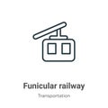 Funicular railway outline vector icon. Thin line black funicular railway icon, flat vector simple element illustration from