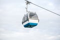 Funicular or ropeway and public transport through gulf or river or channel in Lisbon in Portugal. Royalty Free Stock Photo