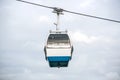 Funicular or ropeway and public transport through gulf or river or channel in Lisbon in Portugal. Royalty Free Stock Photo