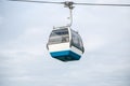 Funicular or ropeway and public transport through gulf or river or channel in Lisbon in Portugal. Royalty Free Stock Photo