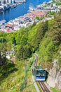 The funicular to Mt. Floyen in Bergen, Norway Royalty Free Stock Photo