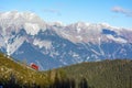 Funicular Tram in the Mountains on a Sunny Day