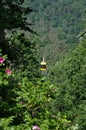 Funicular tram takes people across the glen.