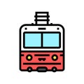 funicular transport vehicle color icon vector illustration