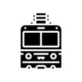 funicular transport vehicle glyph icon vector illustration