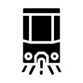 funicular transport vehicle glyph icon vector illustration