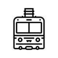 funicular transport vehicle line icon vector illustration