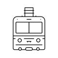 funicular transport vehicle line icon vector illustration