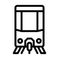 funicular transport vehicle line icon vector illustration