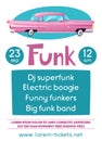 Funk music poster. Cartoon vector illustration Royalty Free Stock Photo