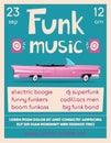 Funk music poster. Cartoon vector illustration Royalty Free Stock Photo