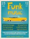 Funk music poster. Cartoon vector illustration Royalty Free Stock Photo