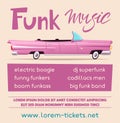 Funk music poster. Cartoon vector illustration Royalty Free Stock Photo