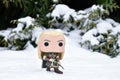 Funko Pop action figure of elf Legolas from fantasy movie The Lord of the Rings.