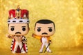 Funko POP vinyl figures of Freddie Mercury singer of the British musical group Queen. Illustrative editorial of Funko Pop action