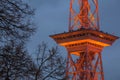 The funkturm berlin germany in the evening Royalty Free Stock Photo