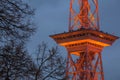 The funkturm berlin germany in the evening