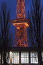 The funkturm berlin germany in the evening