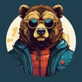 Funky Bear: Colorful Steampunk Portrait With Retro Vibes