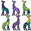 Funky bold African print retro giraffe print