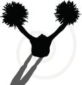 Funky cheerleader silhouette Royalty Free Stock Photo