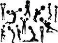 Funky cheerleader silhouette Royalty Free Stock Photo