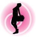 Funky cheerleader silhouette