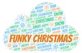 Funky Christmas word cloud