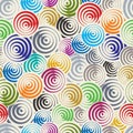 Funky circles retro style seamless pattern. Royalty Free Stock Photo