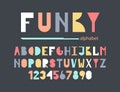 Funky colorful alphabet.