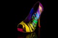 Funky colorful high heel shoe