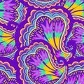 Funky colorful seamless psychedelic pattern for design and decoration.