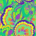 Funky colorful seamless psychedelic pattern for design and decoration.