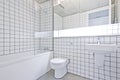 Funky designer bathroom in a warehouse conversion Royalty Free Stock Photo