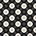 Funky geometric seamless pattern with circles and squares Royalty Free Stock Photo