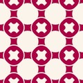 Vector geometric red and white seamless pattern with big crosses Royalty Free Stock Photo