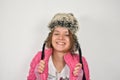 Funky girl with a funny hat Royalty Free Stock Photo