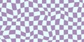 Funky Groovy Checkered Patterns, Vintage Aesthetic Backgrounds, Psychedelic Checkerboard Textures. Blue and Violet
