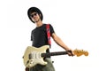 Funky guitarist isolated Royalty Free Stock Photo