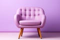 Funky hip purple armchair isolated on bold background