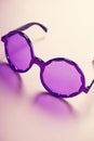 Funky hippy costume purple sunglasses vertical Royalty Free Stock Photo