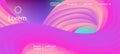 Funky Liquid Wave Banner. Landing Page, Pink, Purple Background. 3d Fluid Vivid