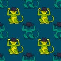 Funky monkey seamless pattern Royalty Free Stock Photo