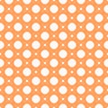 Funky orange vector geometric seamless pattern with circles, squares and crosses Royalty Free Stock Photo