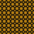 Funky Orange and Yellow Circular Shapes on a Black Background Seamless Pattern