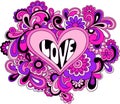 Funky Psychedelic Heart Vector Illustration Royalty Free Stock Photo