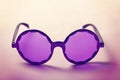 Funky purple sixties hippy sunglasses horizontal Royalty Free Stock Photo